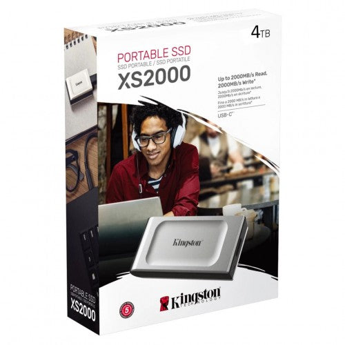 Kingston XS2000 4TB SSD Pocket-Sized USB 3.2 Gen 2 External Solid State Drive Up to 2000MB/s SXS2000/4000G Kingston XS2000 4TB SSD Pocket-Sized USB 3.2 Gen 2 External Solid State Drive Up to 2000MB/s SXS2000/4000G